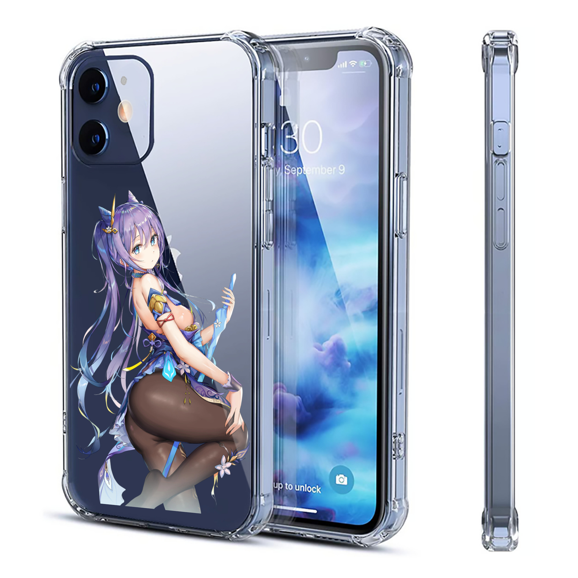 げんし神 刻晴 こくせい genshin Kokusei 【iPhone 12シリーズ対応】透明スマホケース（クリアソフトケース）
